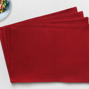 Cotton Solid Cherry Red Table Placemats Pack Of 4 freeshipping - Airwill