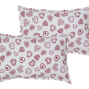 Cotton Red Heart Pillow Covers Pack Of 2 freeshipping - Airwill