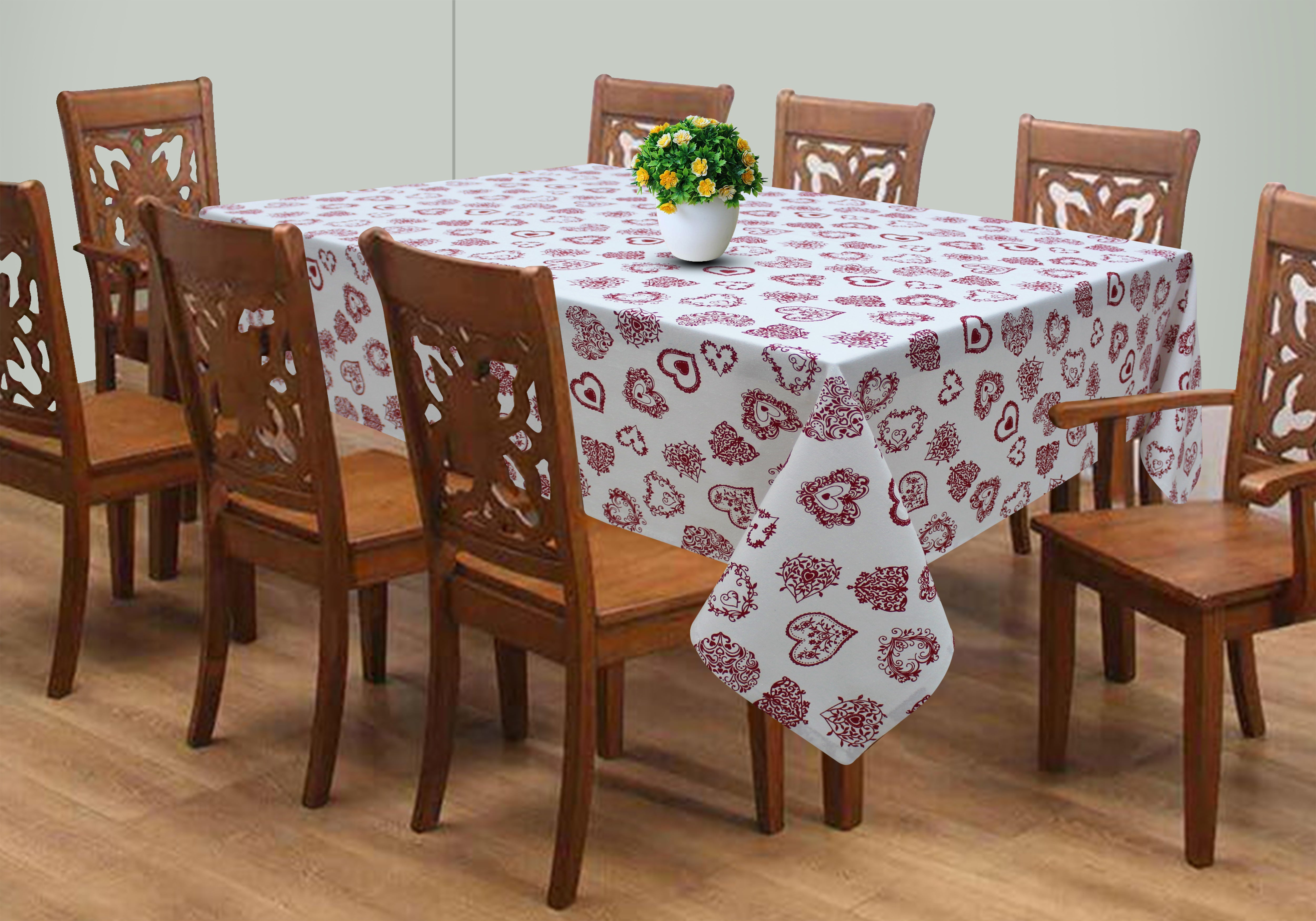 Cotton Red Heart 6 Seater Table Cloths