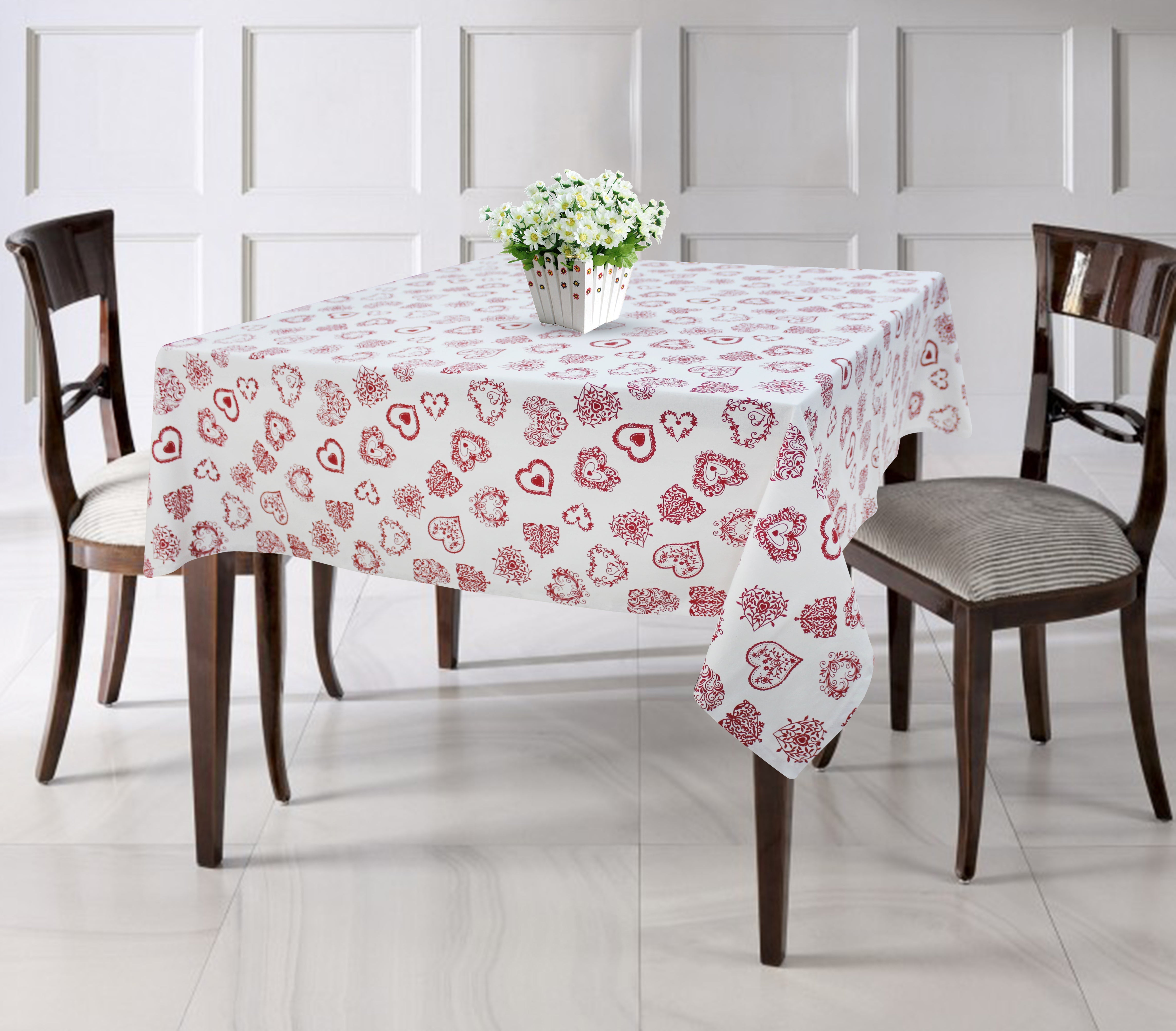 Cotton Red Heart 8 Seater Table Cloths