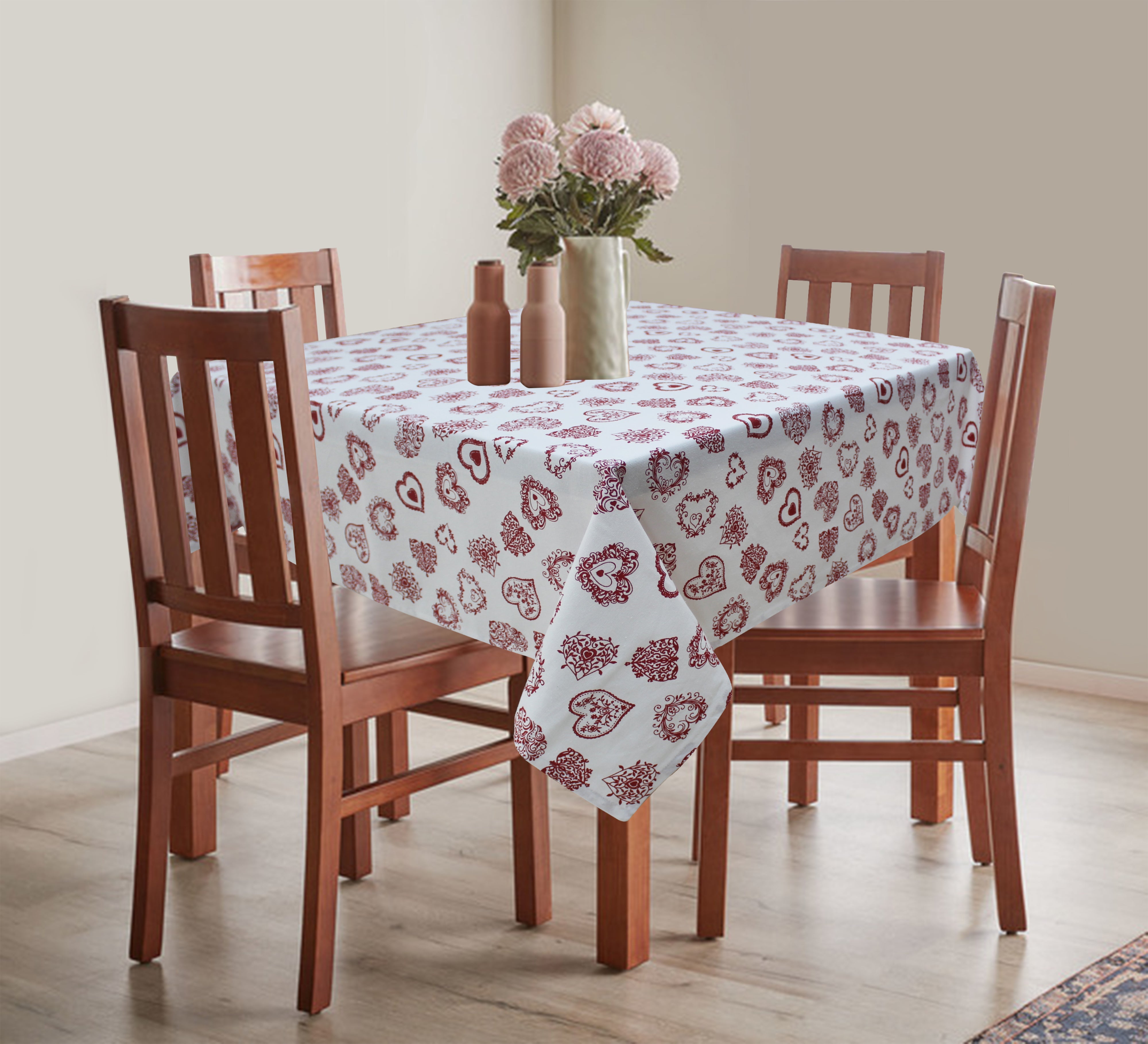 Cotton Red Heart 8 Seater Table Cloths