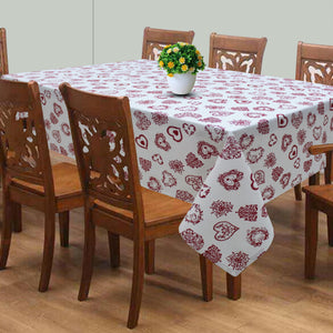 Cotton Red Heart 8 Seater Table Cloths Pack Of 1 freeshipping - Airwill