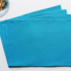 Cotton Solid Turquoise Blue Table Placemats Pack Of 4 freeshipping - Airwill