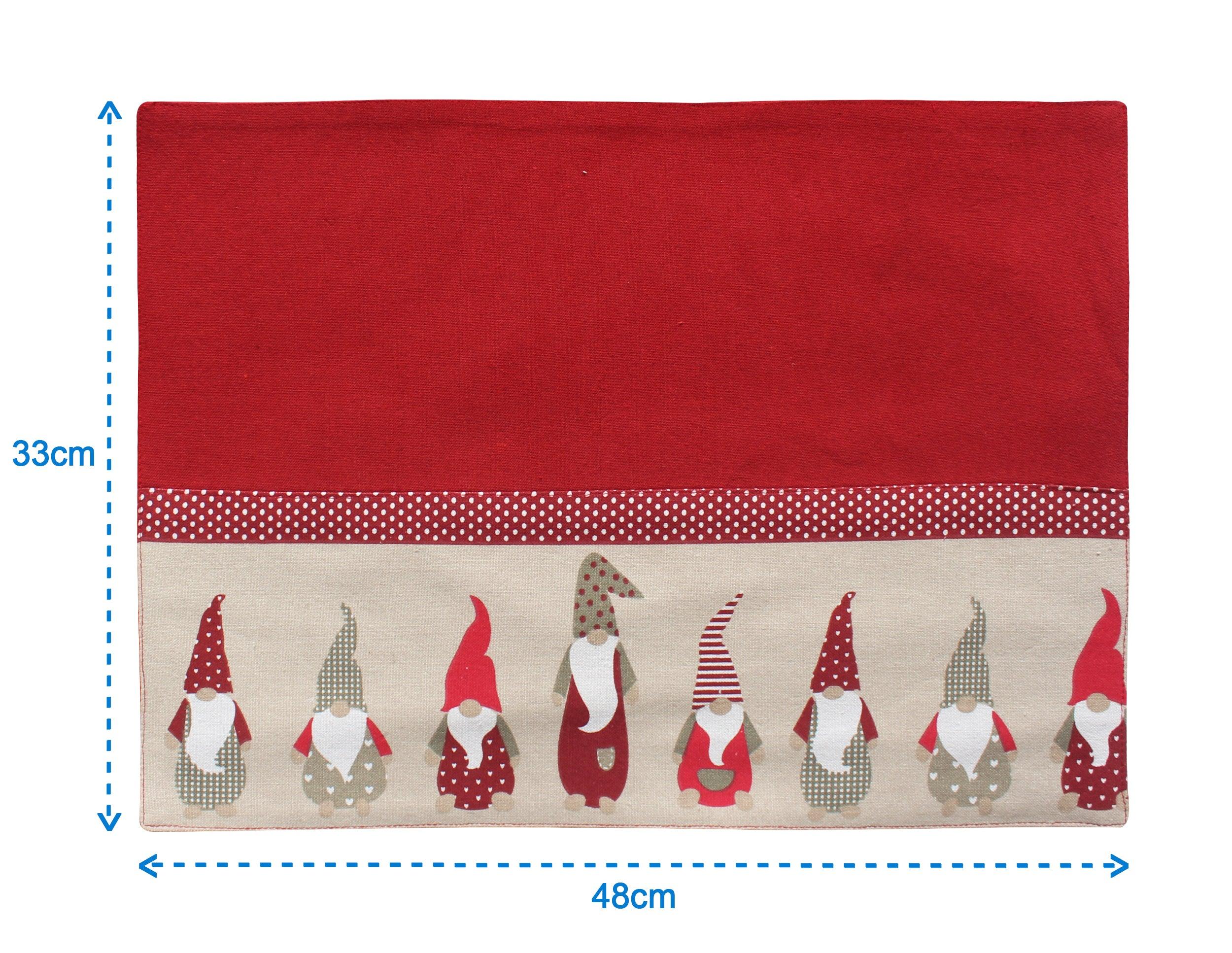 Cotton Gnomo Border Two Side Table Placemats Pack Of 4