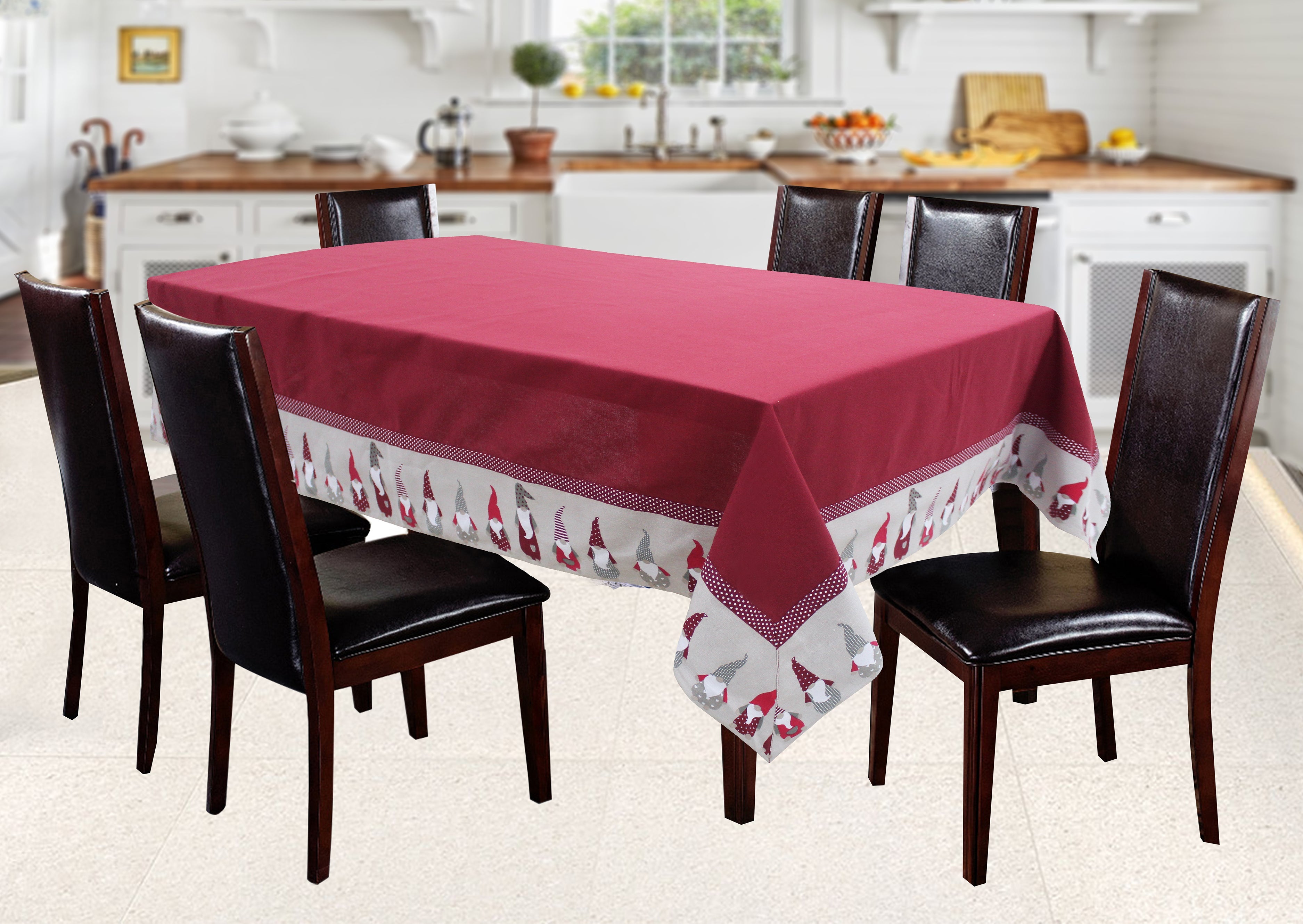 Cotton Gnomo Border 8 Seater Table Cloths