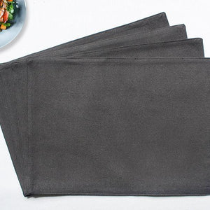 Cotton Solid Steel Grey Table Placemats Pack Of 4 freeshipping - Airwill
