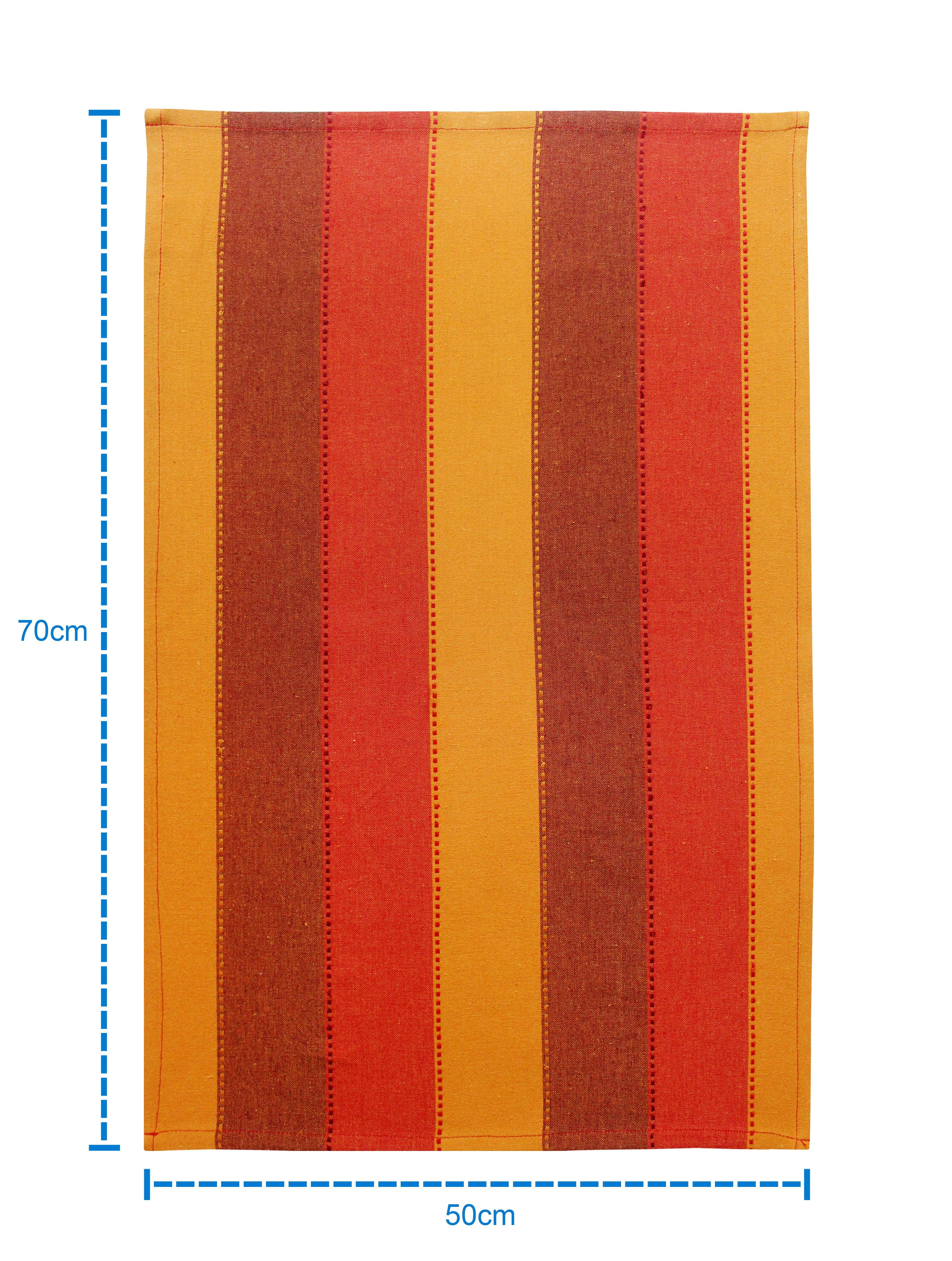 Cotton Dobby Stripe Kitchen Towels Pack of 4