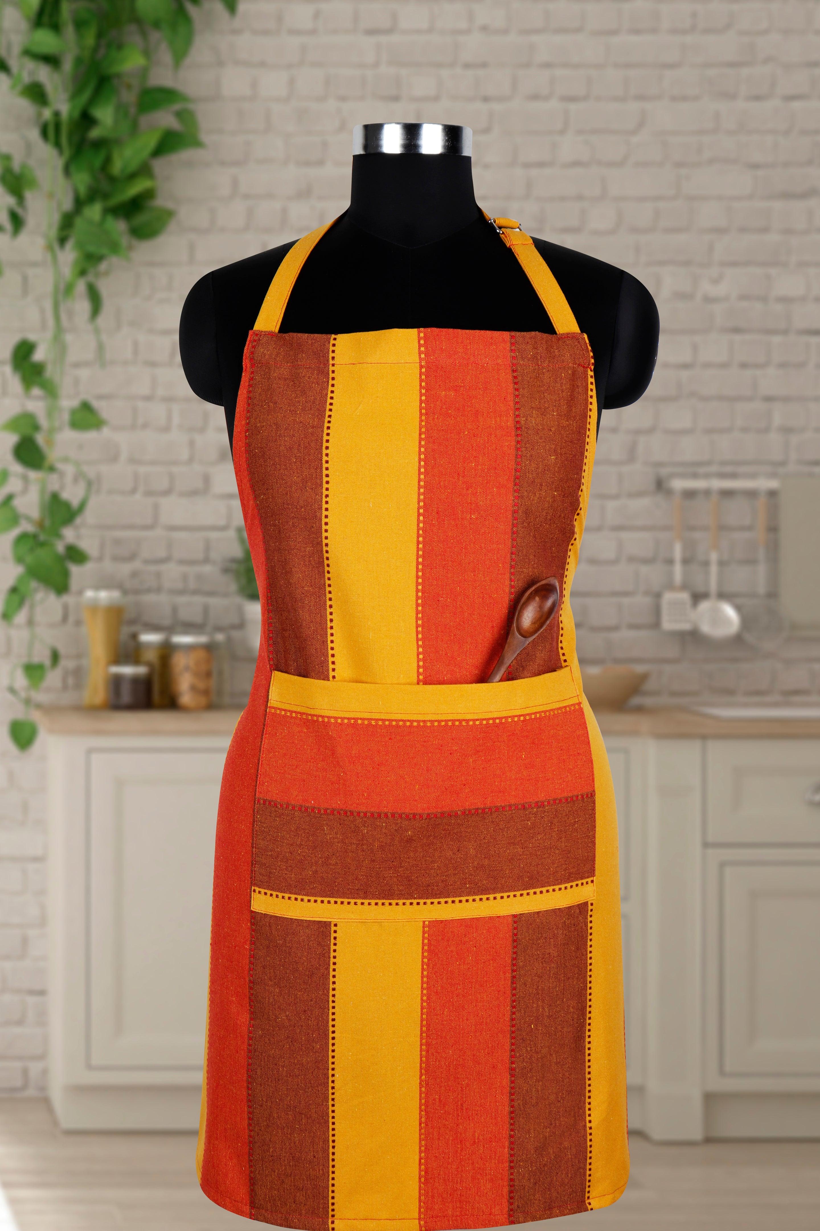 Cotton Dobby Stripe Free Size Apron