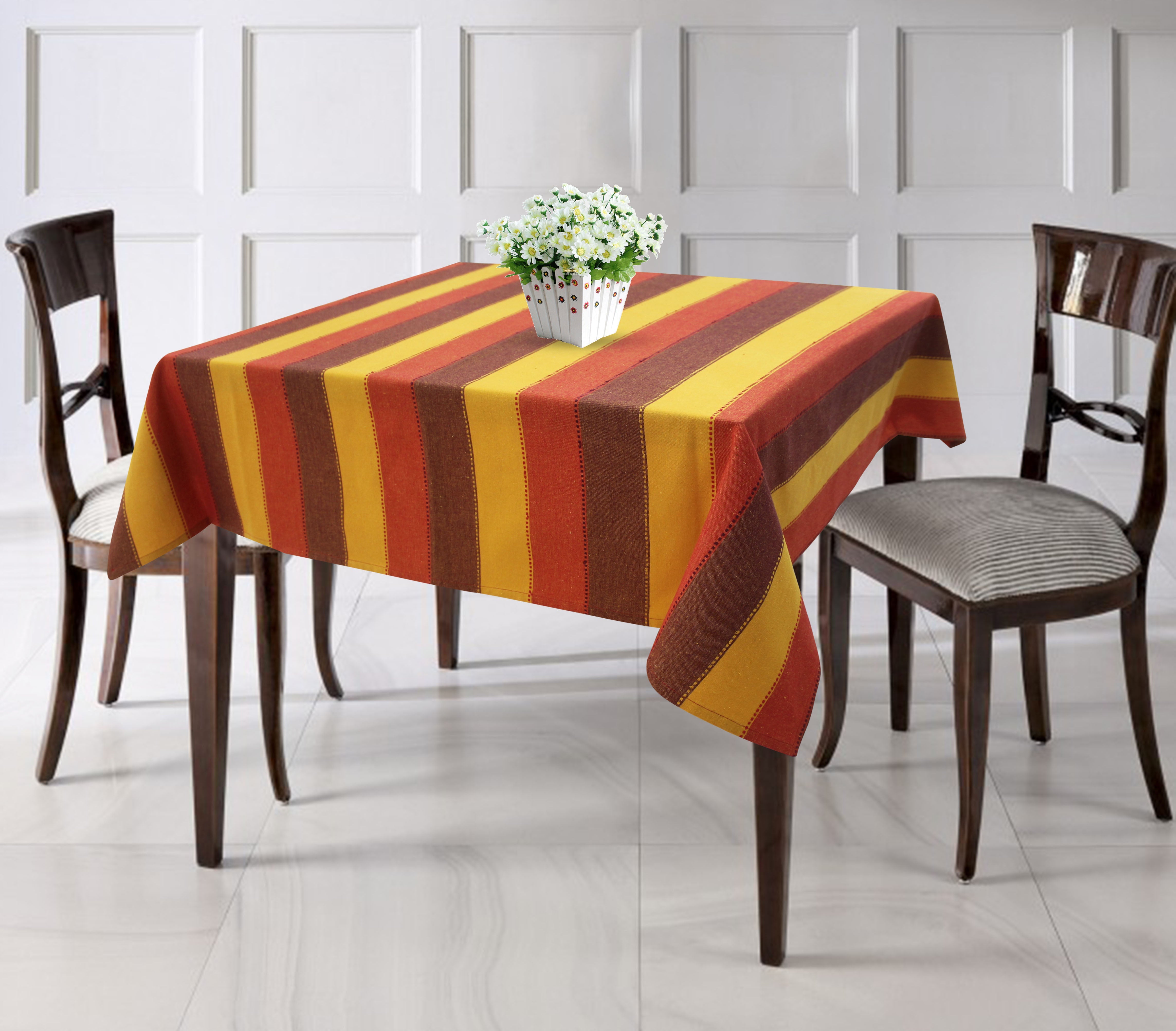 Cotton Dobby Stripe 4 Seater Table Cloths