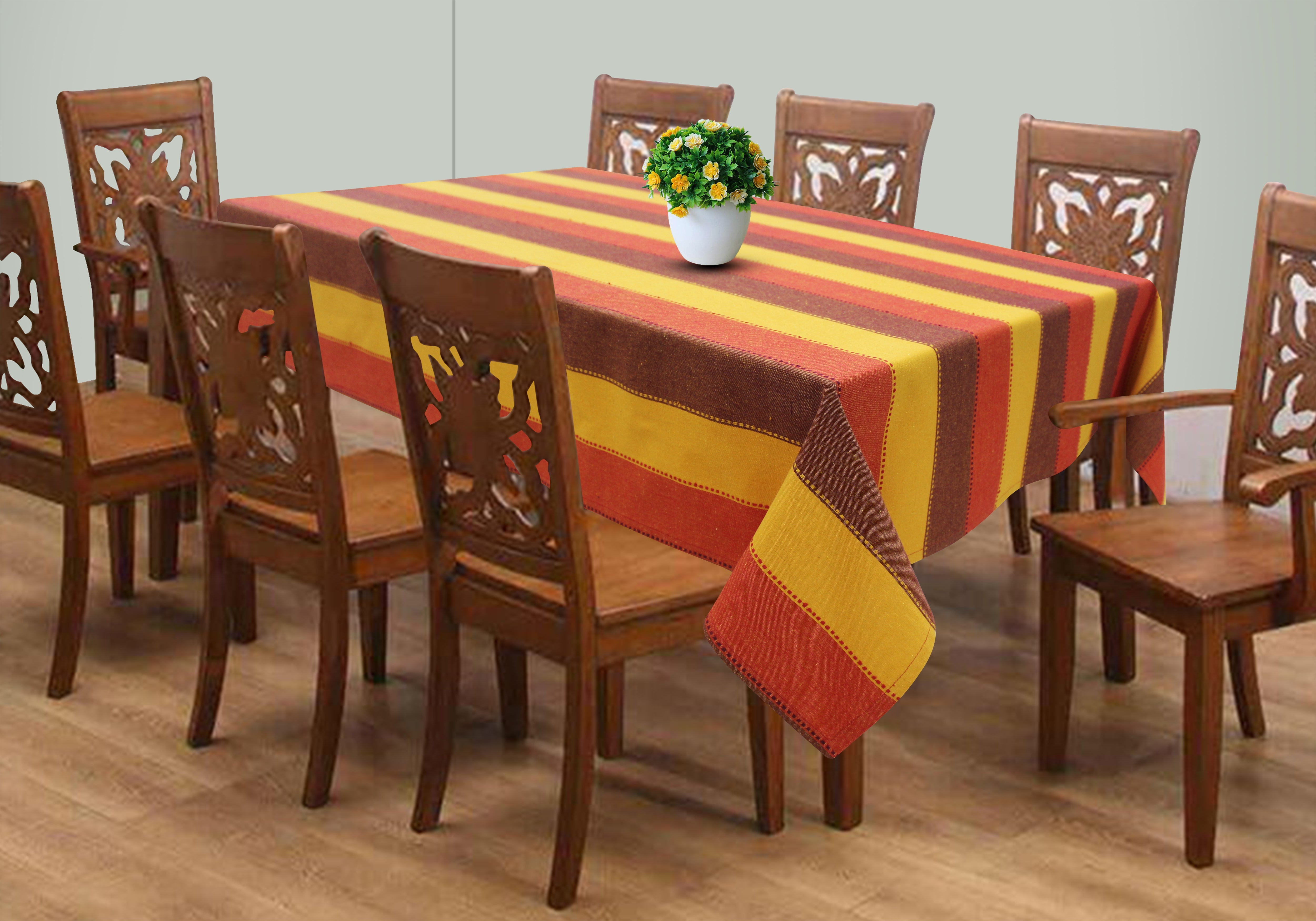 Cotton Dobby Stripe 4 Seater Table Cloths