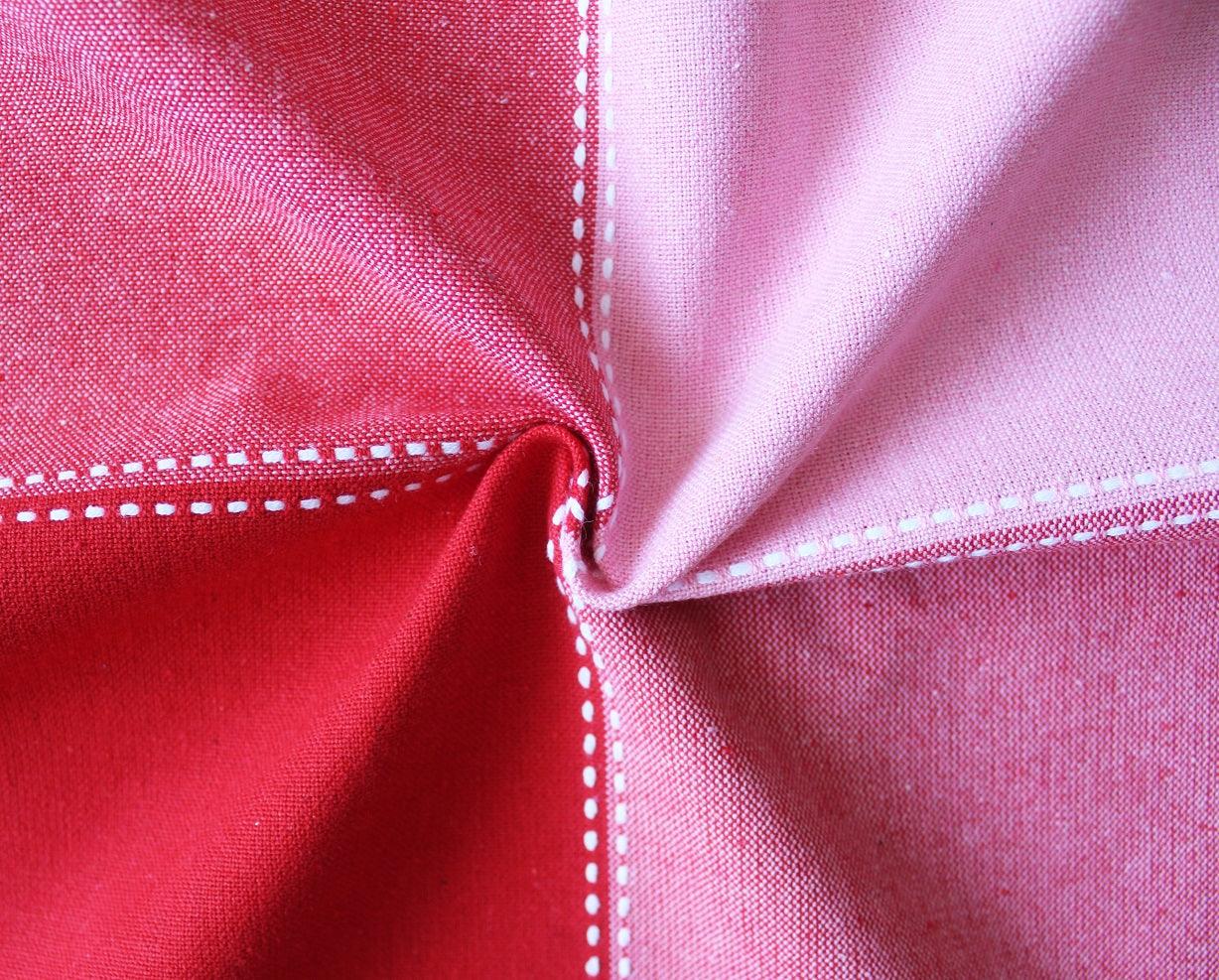 Cotton 4 Way Dobby Red 5ft Window Curtains Pack Of 2