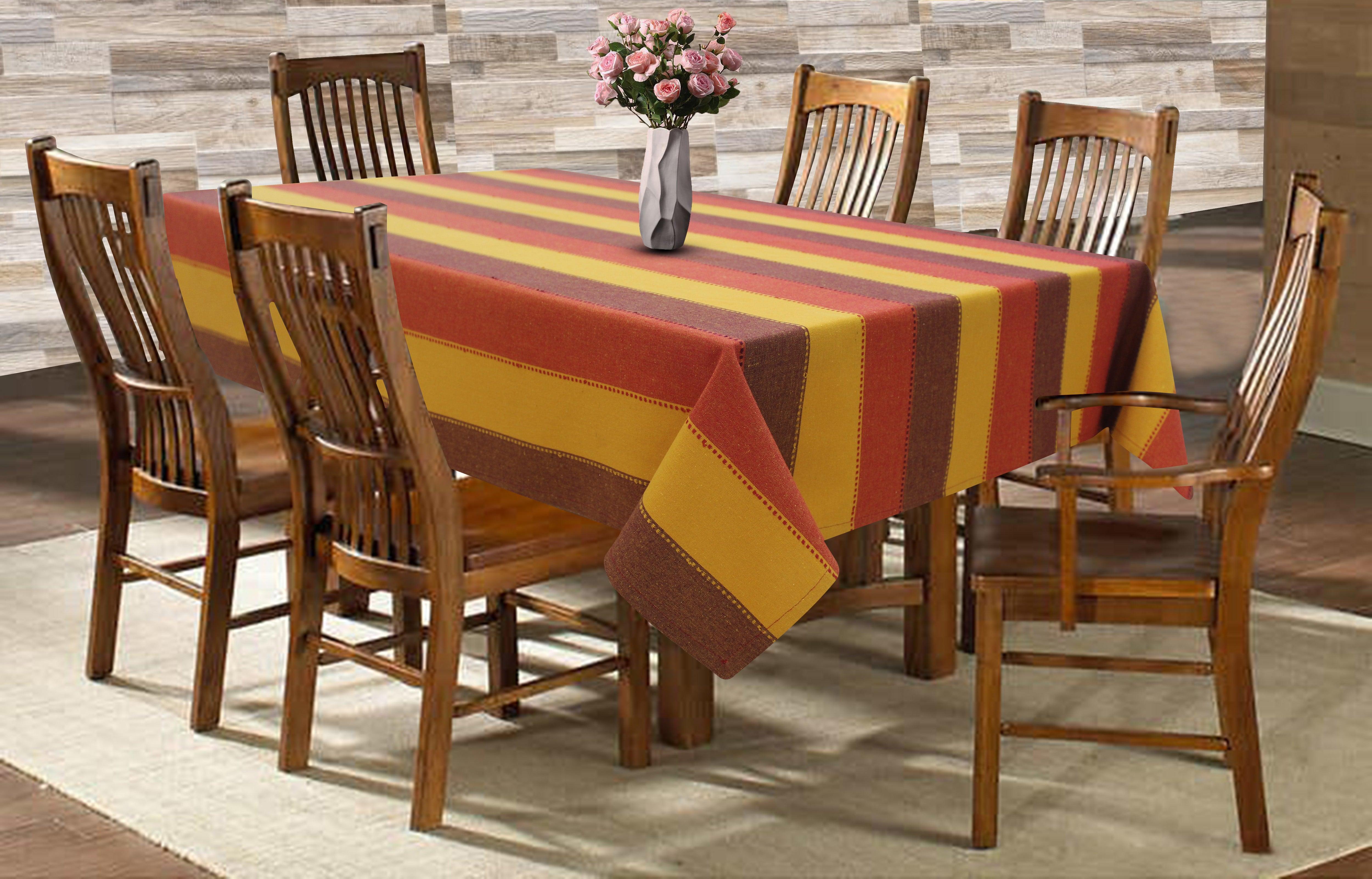 Cotton Dobby Stripe 6 Seater Table Cloths