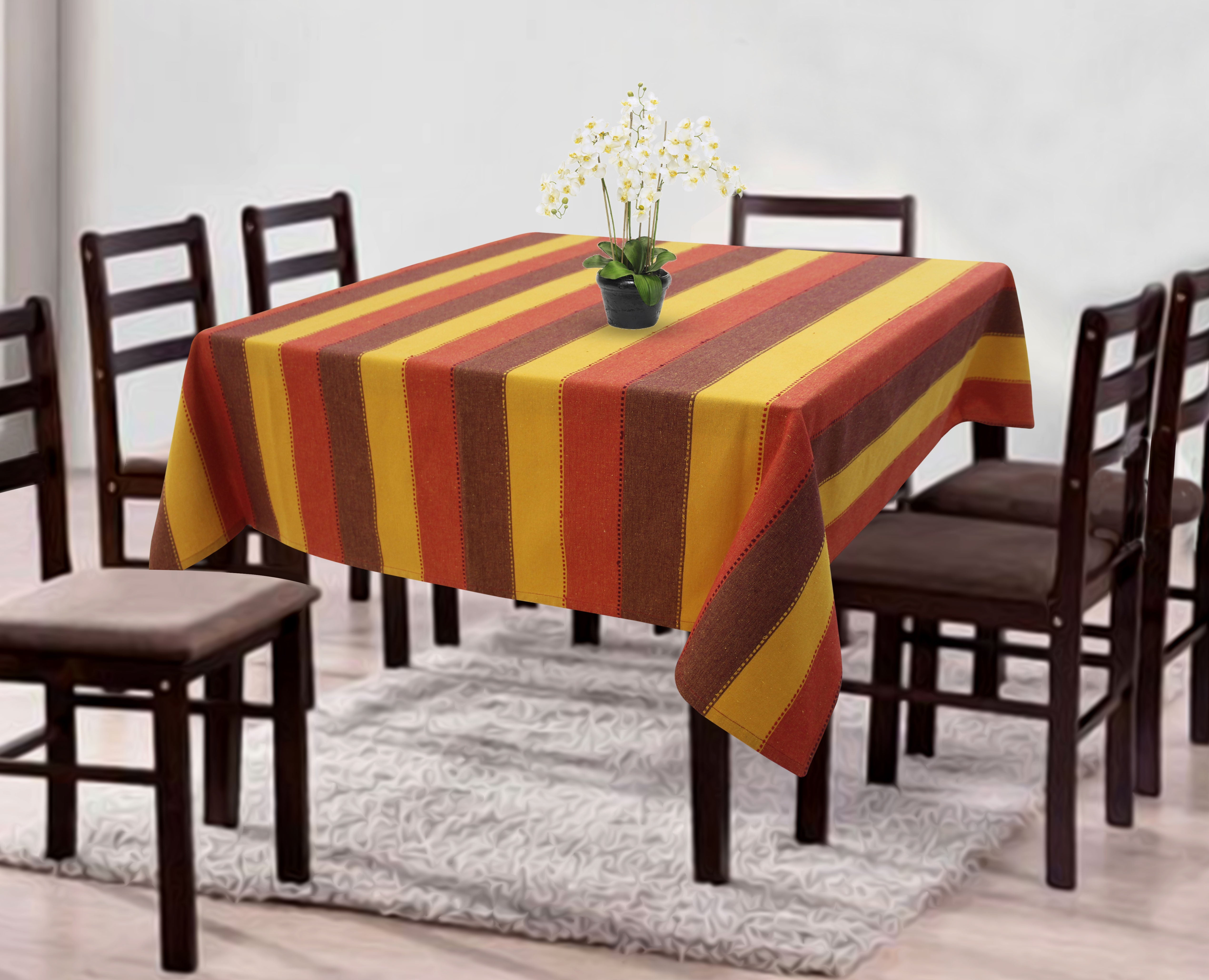 Cotton Dobby Stripe 4 Seater Table Cloths