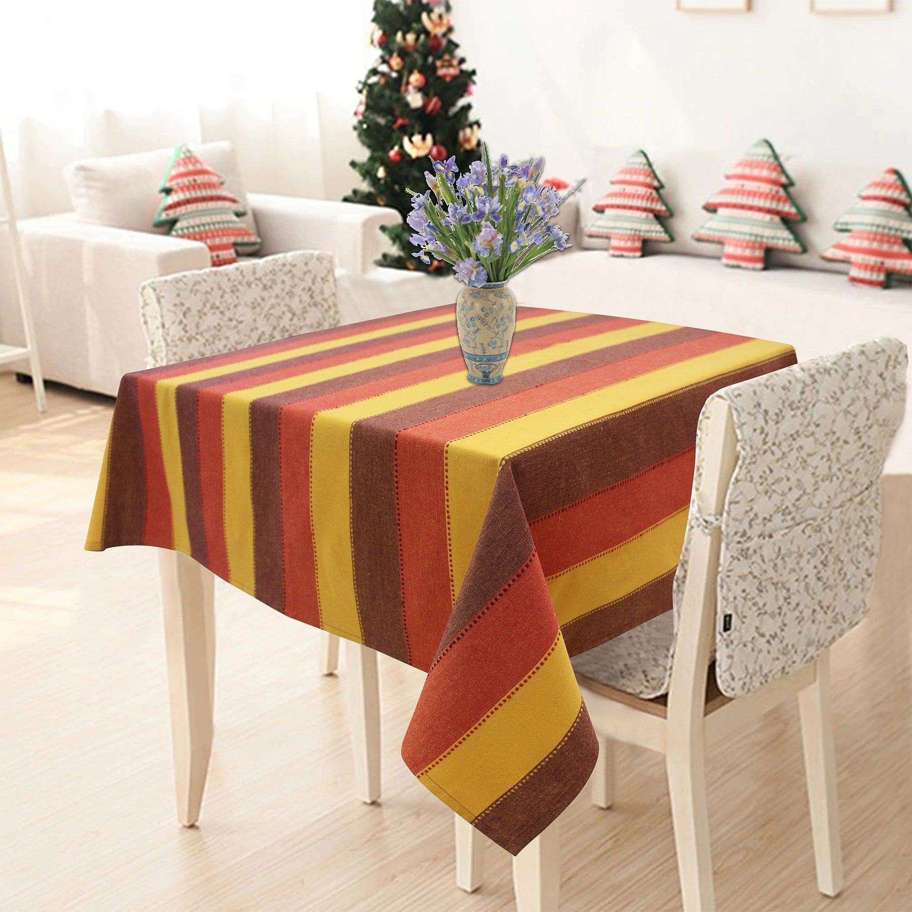 Cotton Dobby Stripe 4 Seater Table Cloths