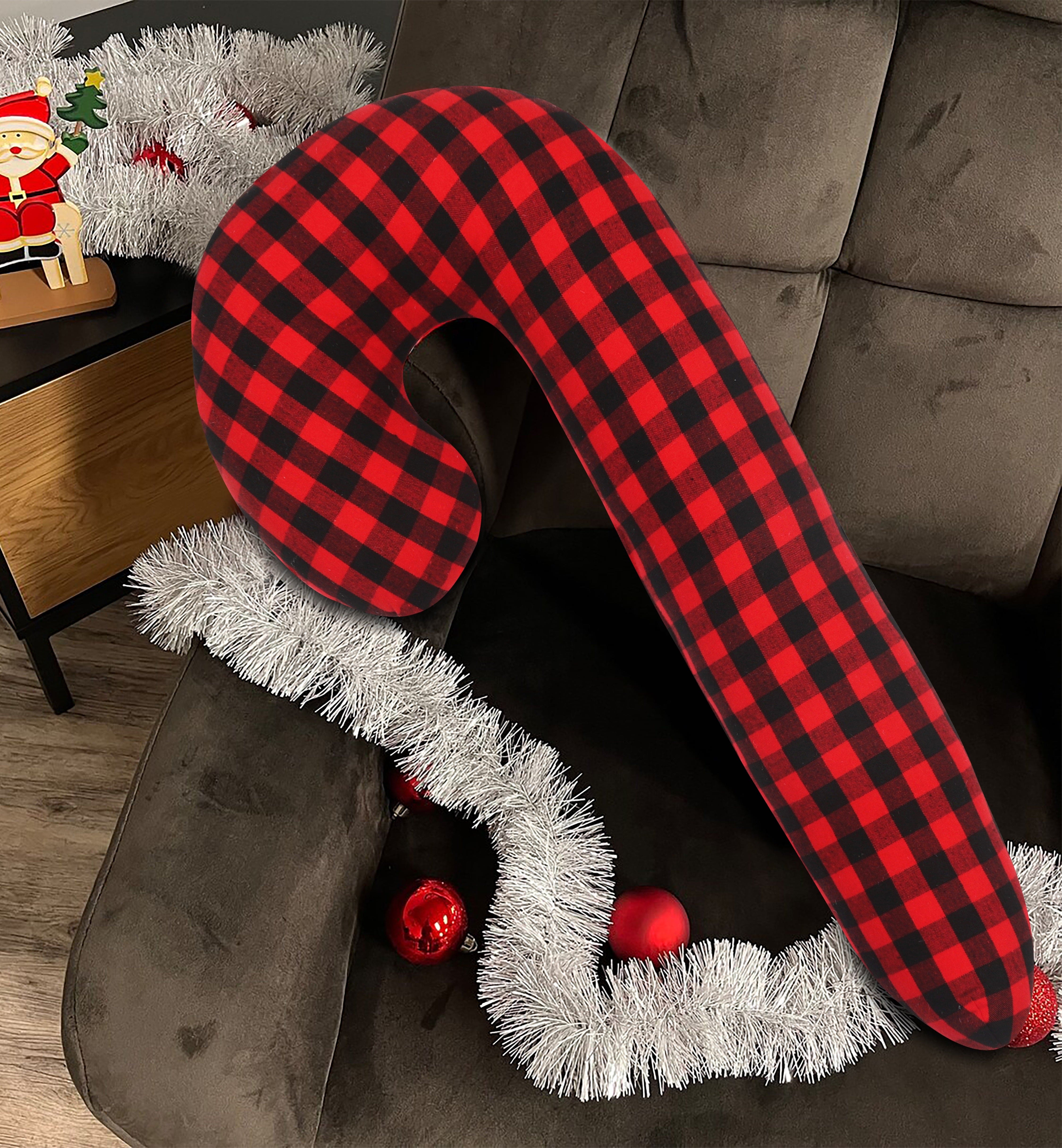 Cotton Christmas Small Checks Designed, Bell / Candy / Star / Tree Shaped Cushion with Recron Filled