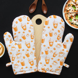 Cotton Cold Coffee Oven Gloves Pack of 2 freeshipping - Airwill