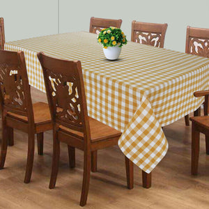 Cotton Gingham Check Yellow 8 Seater Table Cloths Pack Of 1 freeshipping - Airwill