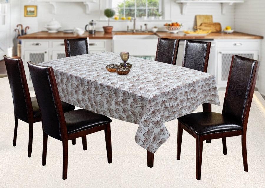 Cotton Single Leaf Brown 6 Seater Table Cloths