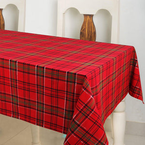 Cotton Xmas Big Red & Green Check  6 Seater Table Cloths Pack of 1 freeshipping - Airwill
