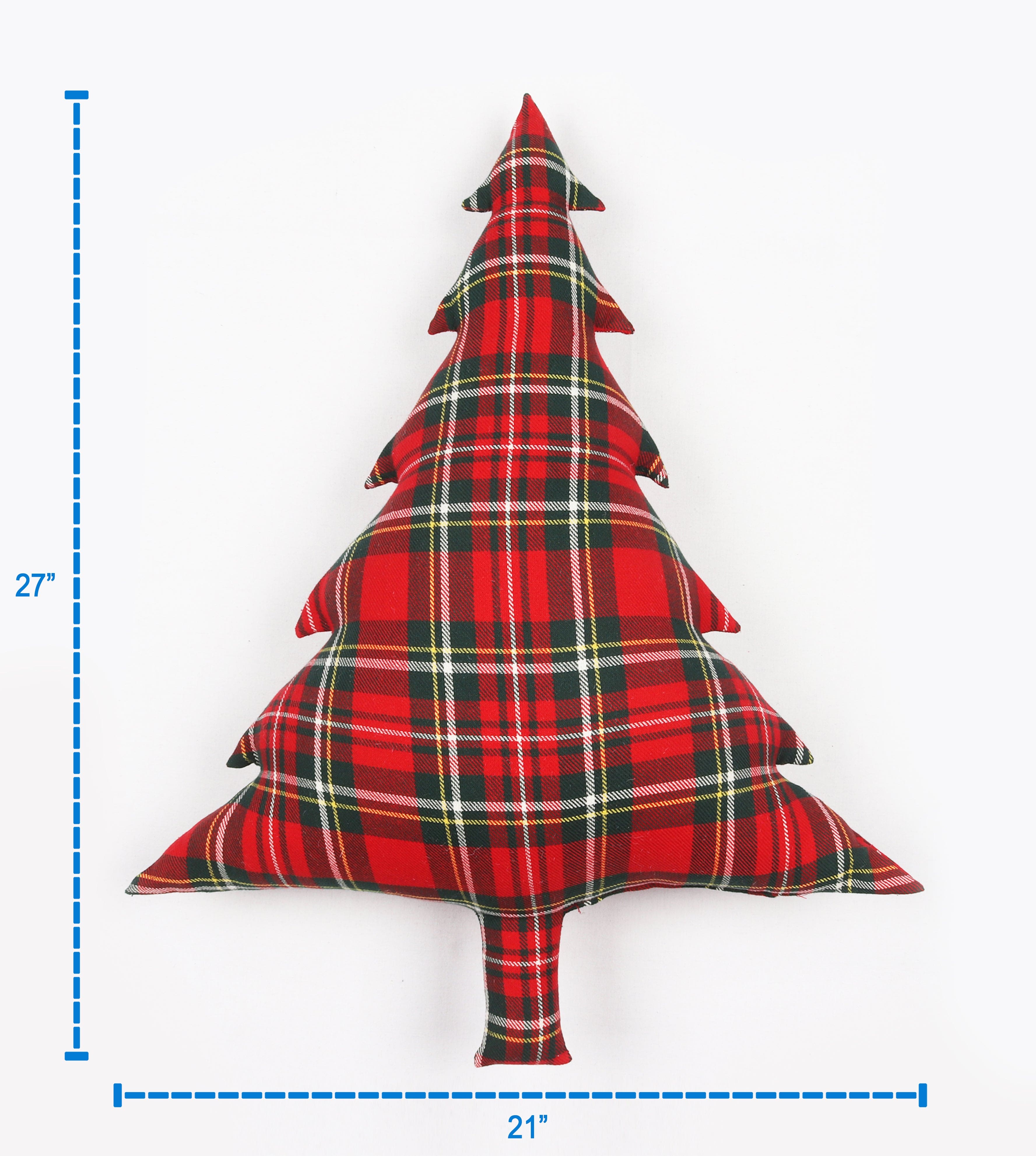 Cotton Christmas Checks with Sentiment Designed, Bell / Candy / Star / Tree Shaped Cushion with Recron Filled