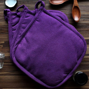 Cotton Solid Violet Pot Holders Pack Of 3 freeshipping - Airwill