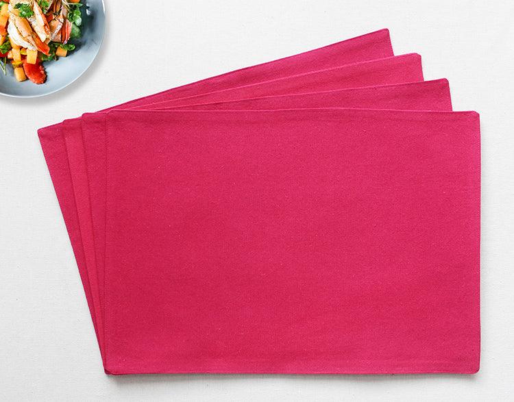 Cotton Solid Rose Table Placemats Pack Of 4