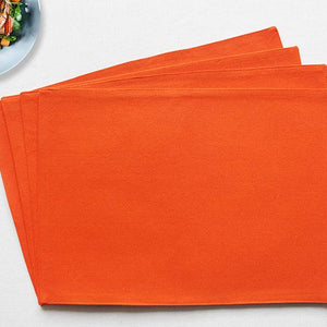 Cotton Solid Orange Table Placemats Pack Of 4 freeshipping - Airwill
