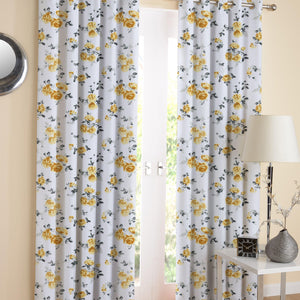 Cotton Elan Flower Long 9ft Door Curtains Pack Of 2 freeshipping - Airwill
