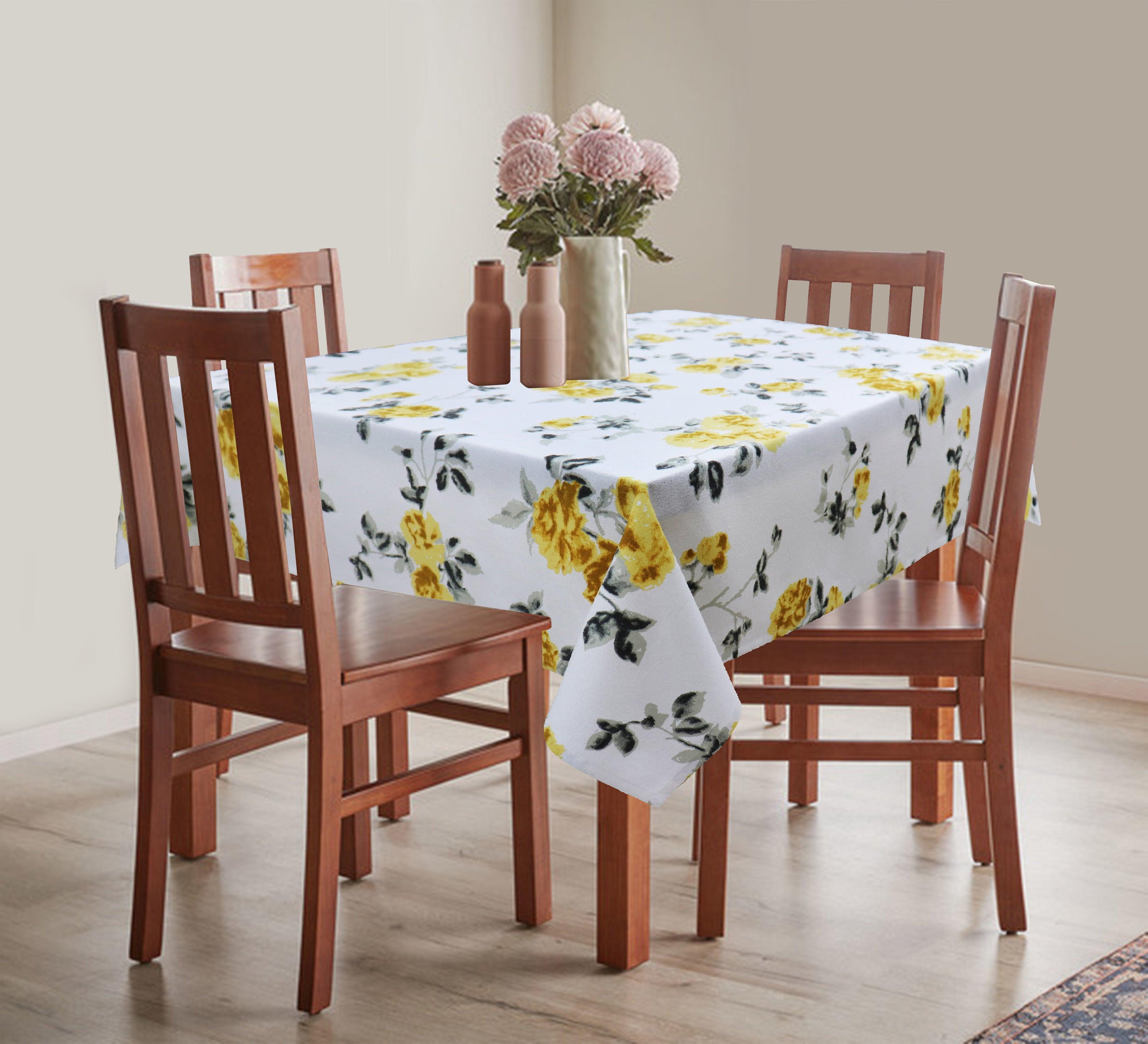 Cotton Elan Flower 4 Seater Table Cloths