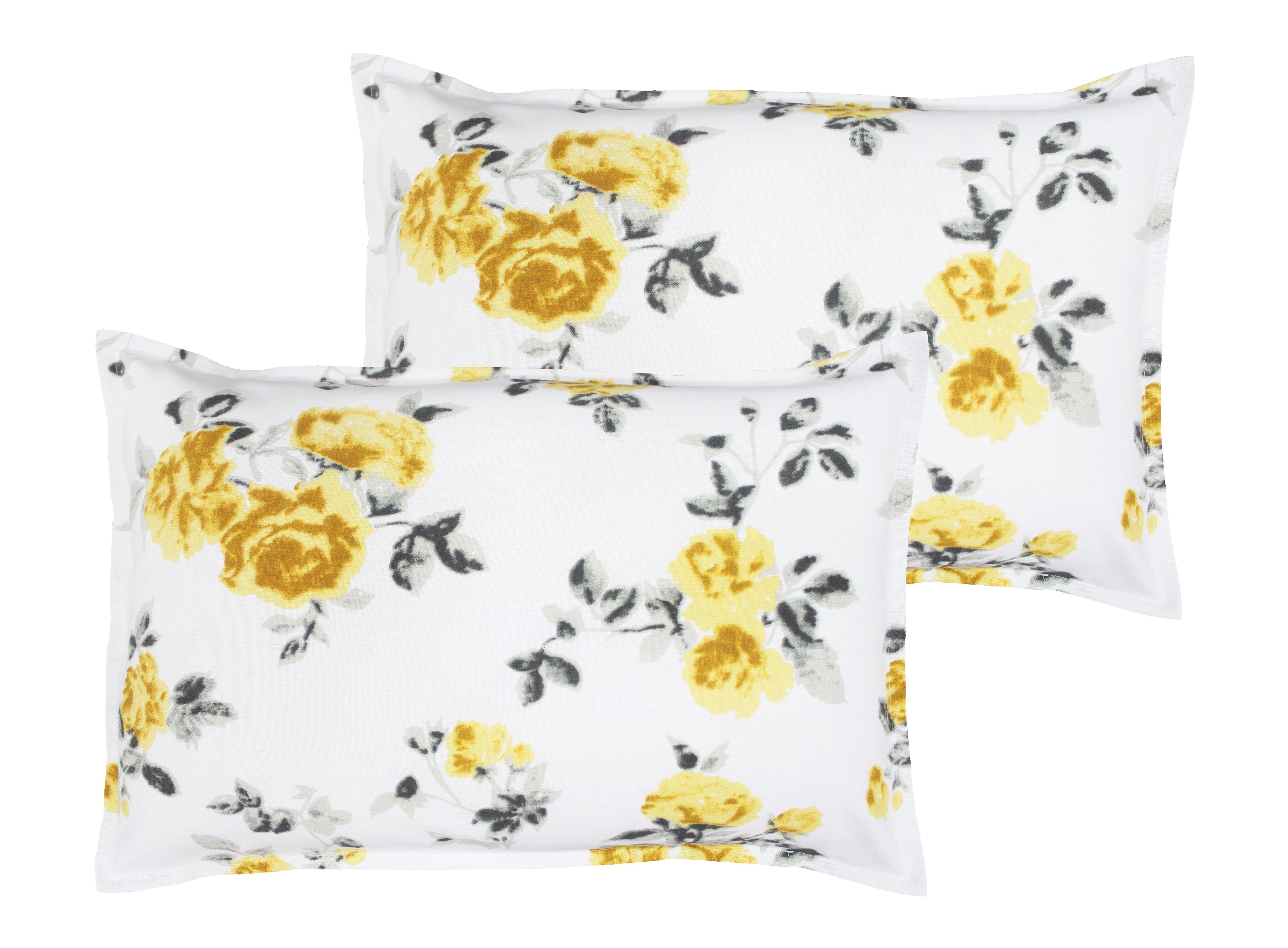 Cotton Elan Flower Pillow Covers Pack Of 2