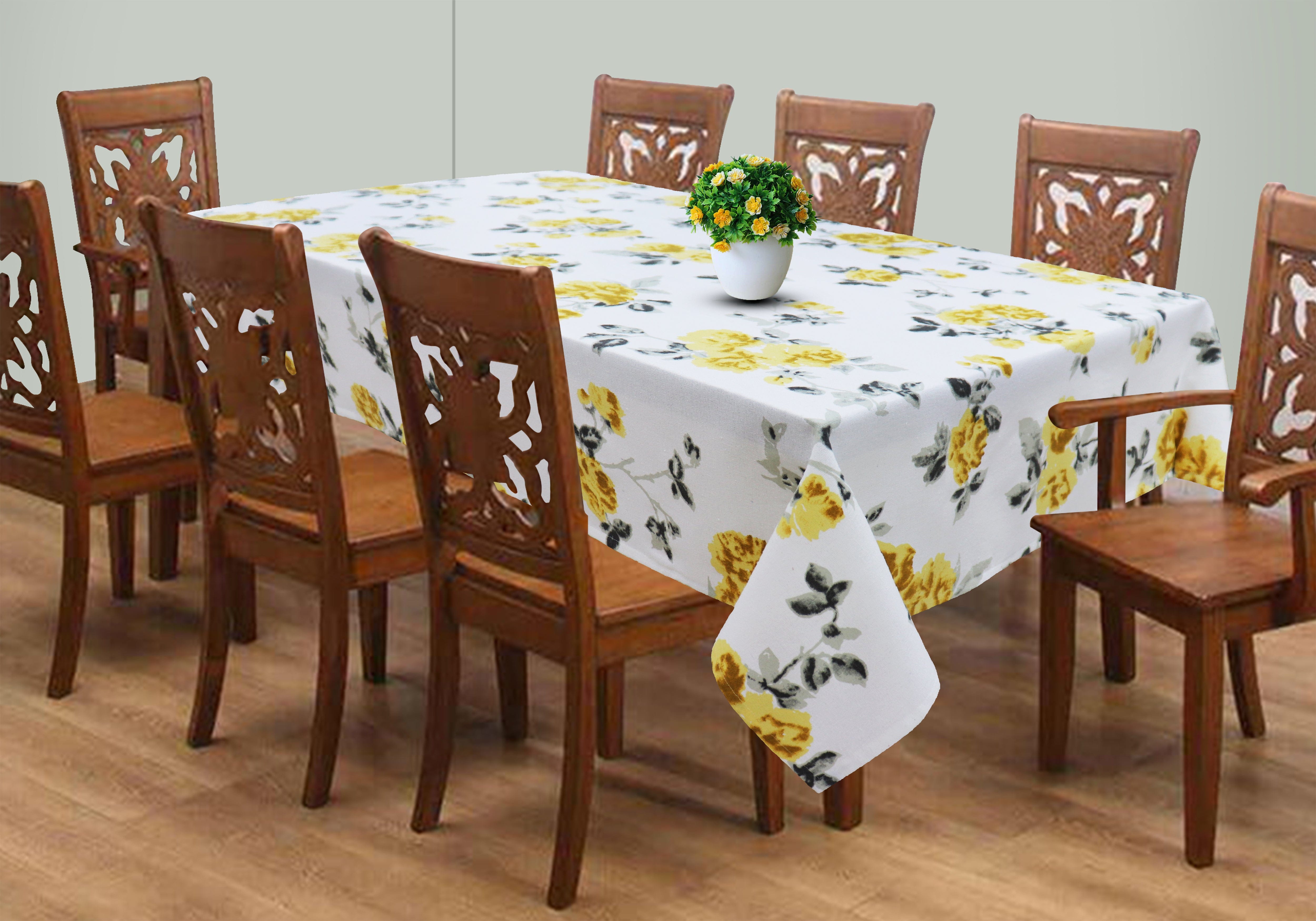 Cotton Elan Flower 8 Seater Table Cloths