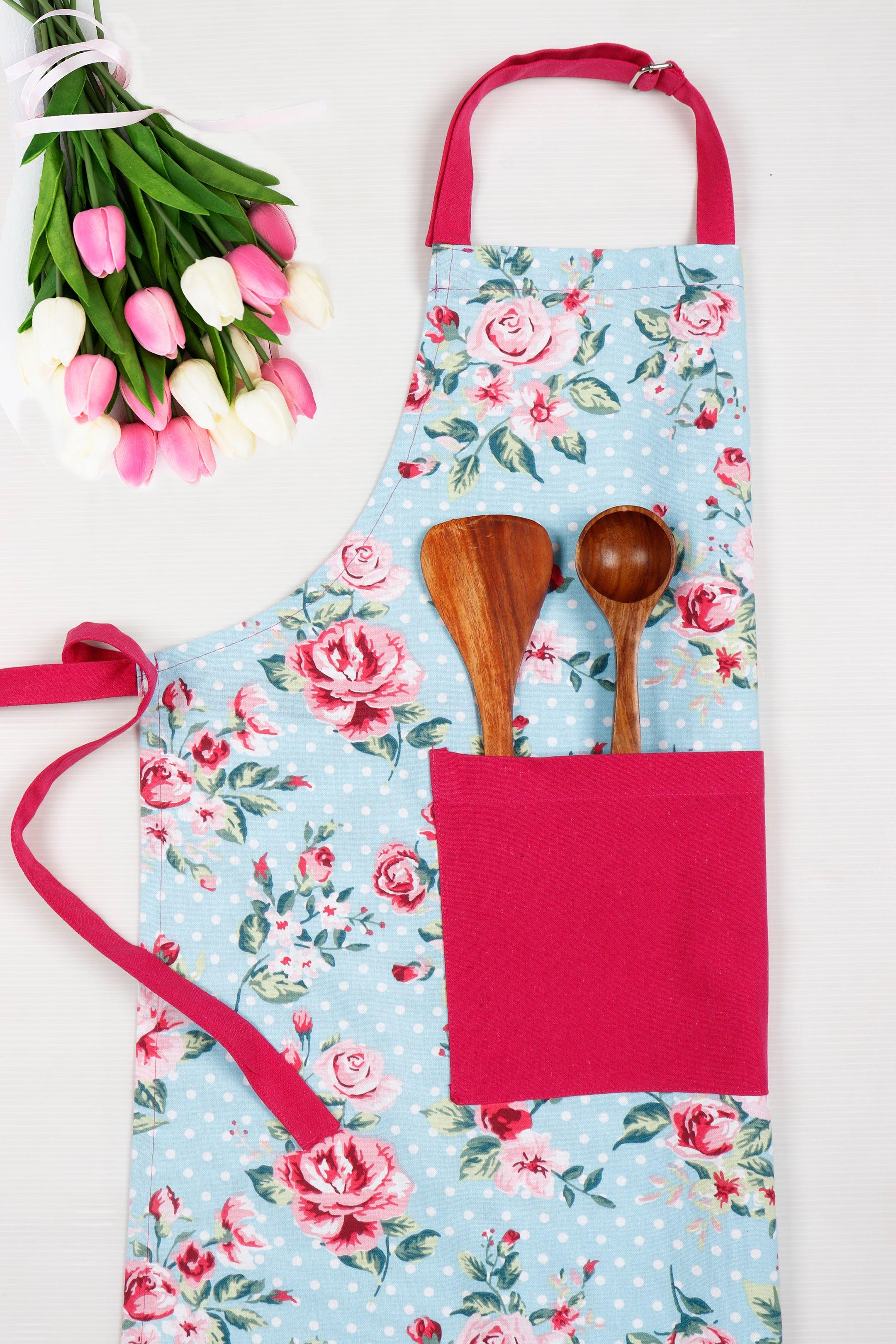 Cotton Sophia With Solid Pocket Free Size Apron