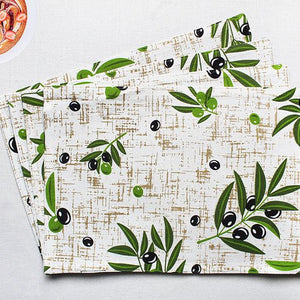 Cotton Anjoe Olive Leaf Table Placemats Pack Of 4 freeshipping - Airwill