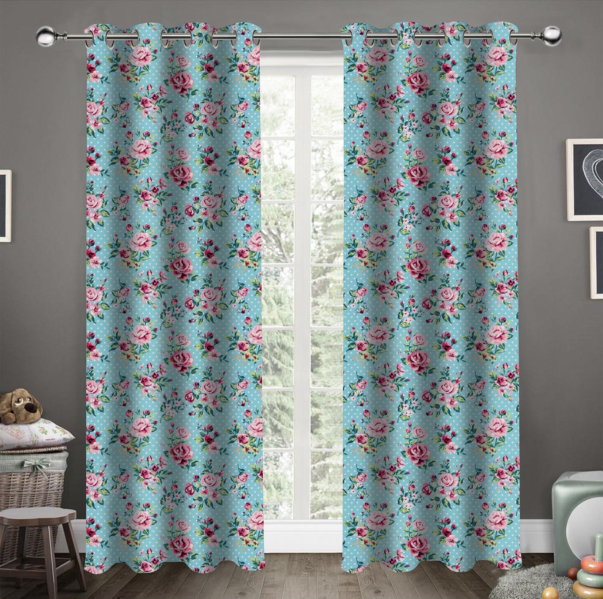 Cotton Sophia Long 9ft Door Curtains Pack Of 2