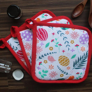 Cotton Printed Flower Pot Holders Pack Of 3 freeshipping - Airwill