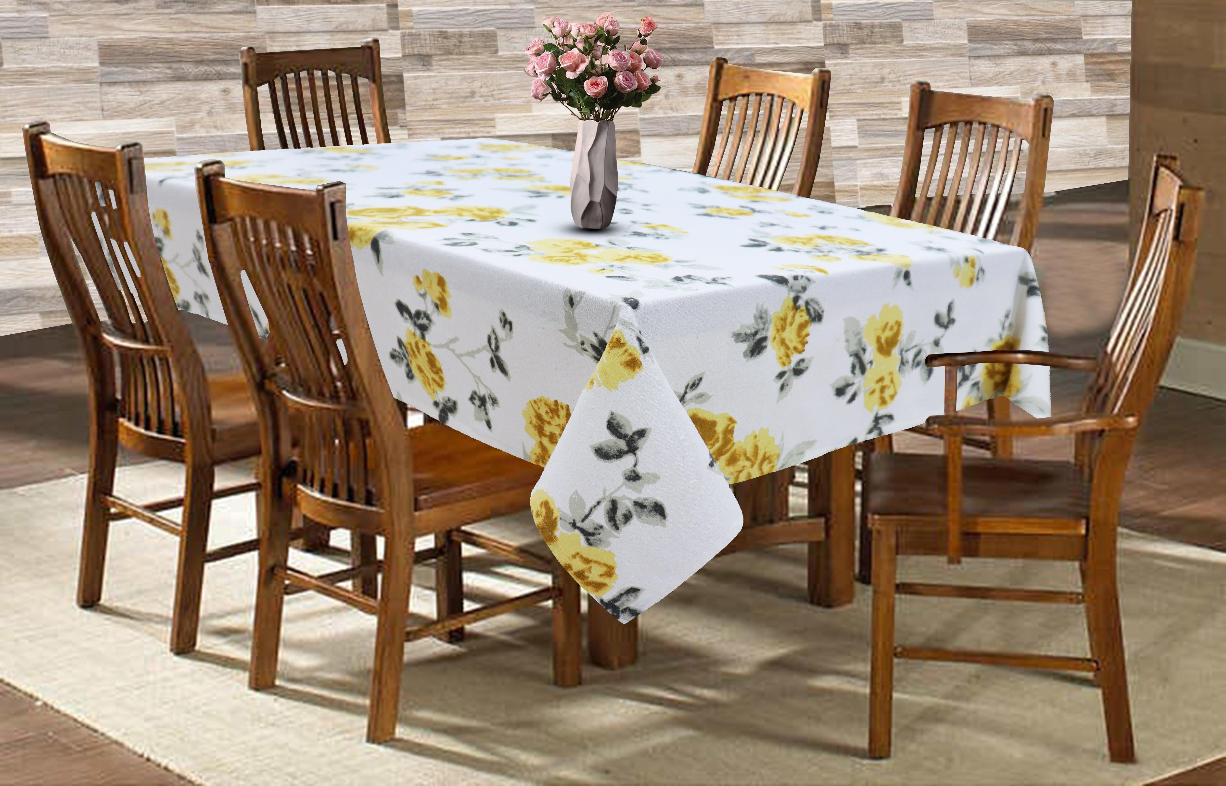 Cotton Elan Flower 6 Seater Table Cloths