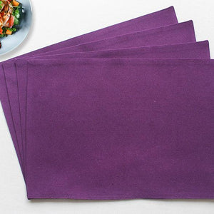 Cotton Solid Violet Table Placemats Pack Of 4 freeshipping - Airwill