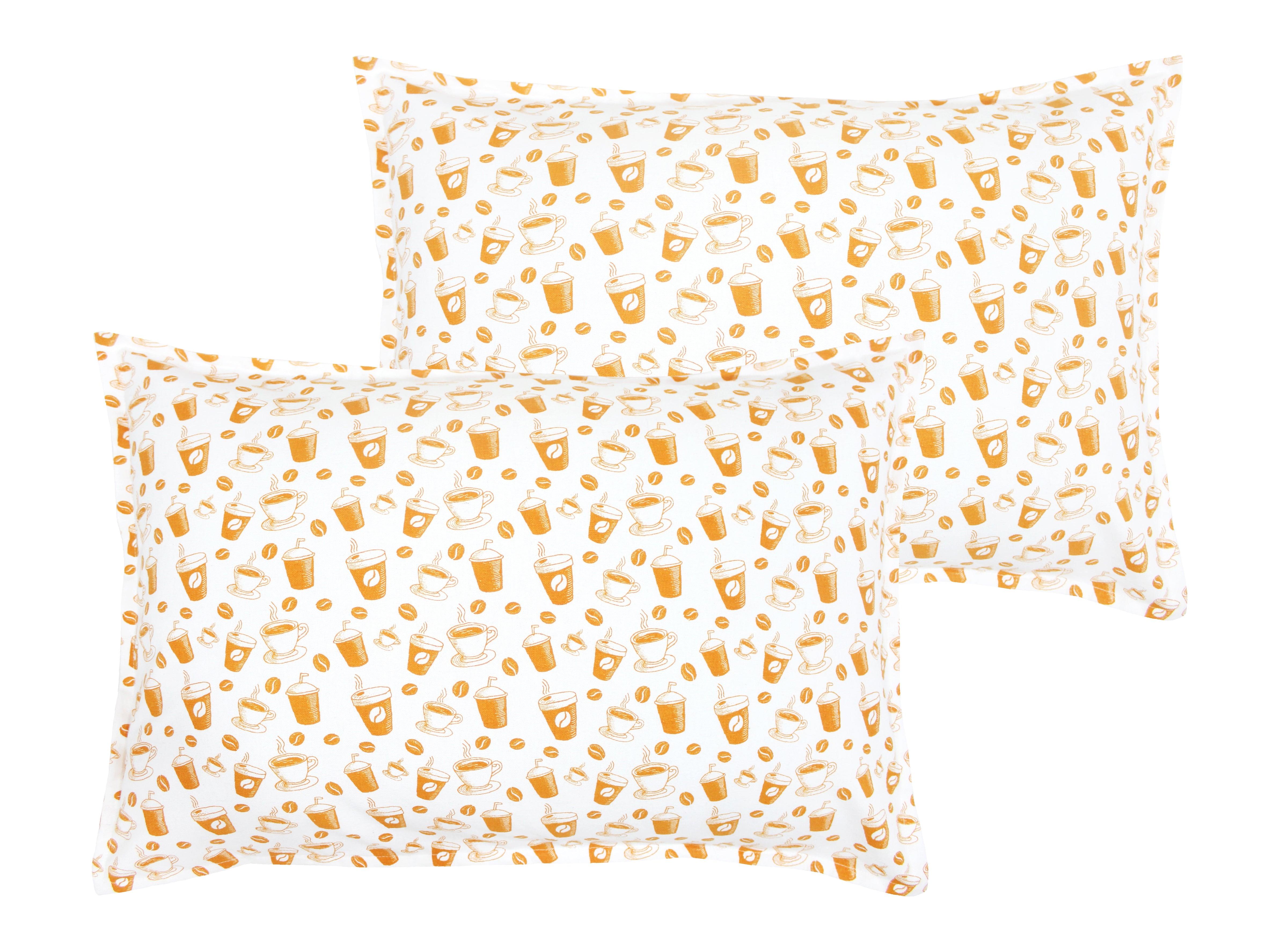 Cotton Cold Coffee Pillow Covers Pack Of 2