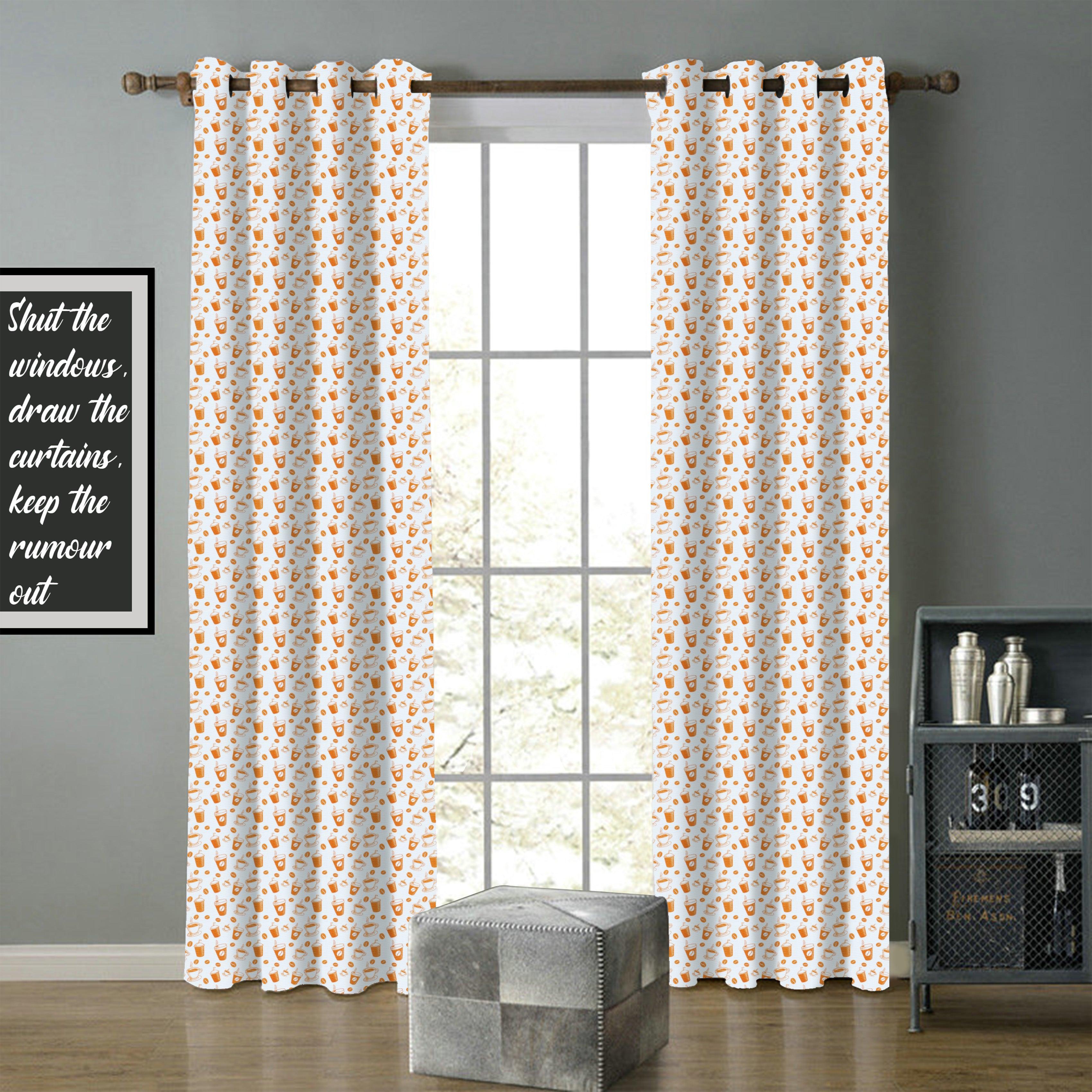 Cotton Cold Coffee 7ft Door Curtains Pack Of 2