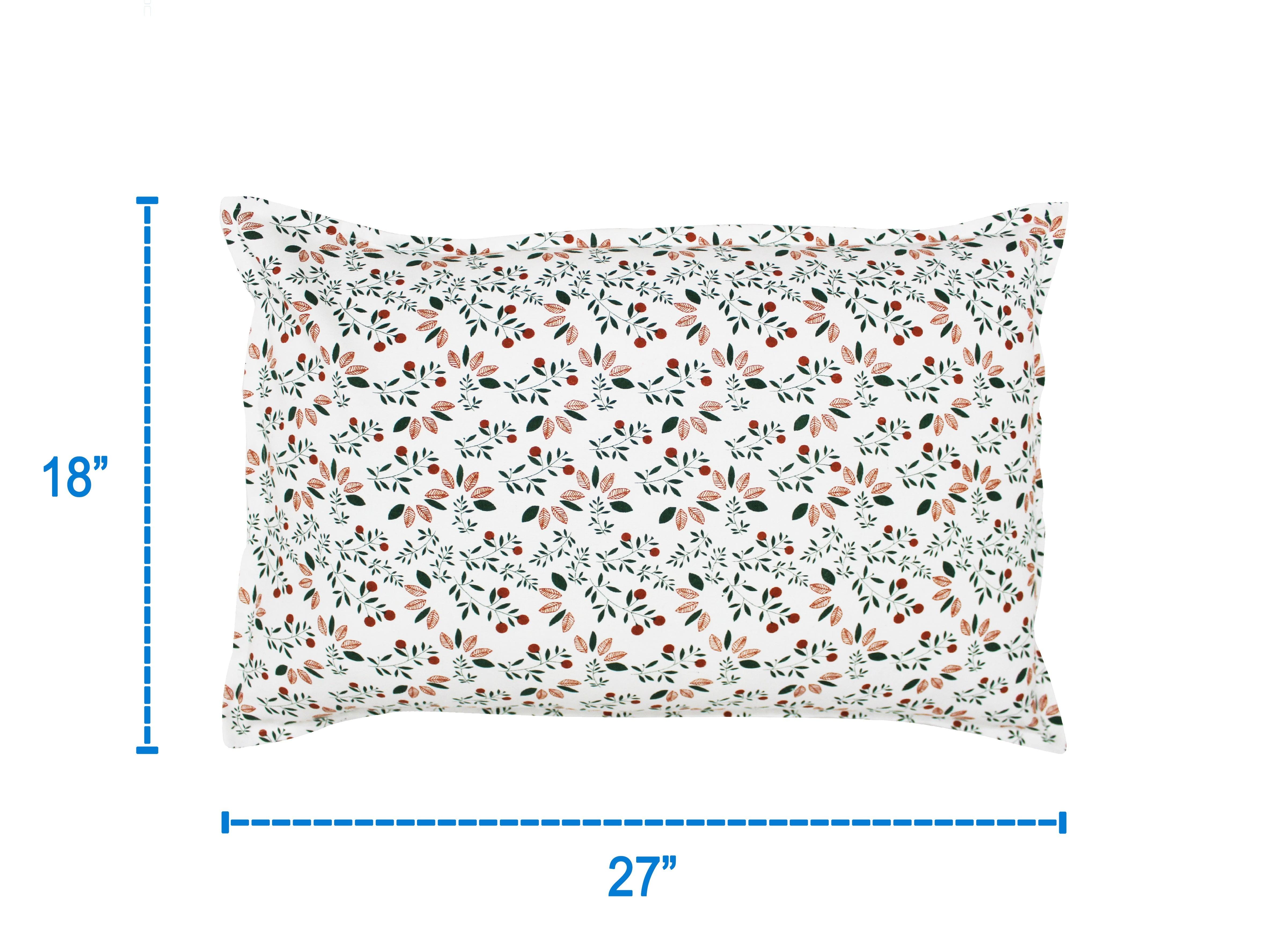 Cotton Kathambari Leaf Pillow Covers Pack Of 2