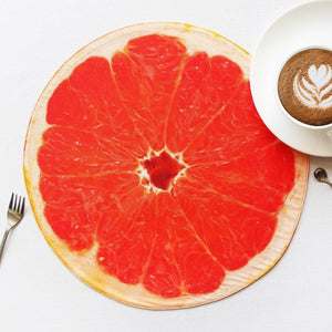 Cotton Designer Blood Orange Fruit Shaped Table Placemats Pack Of 4 freeshipping - Airwill