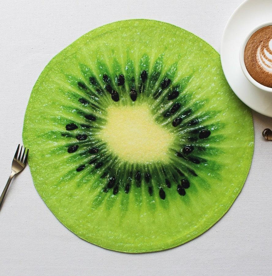 Cotton Designer Kiwi Fruit Shaped Table Placemats Pack Of 4