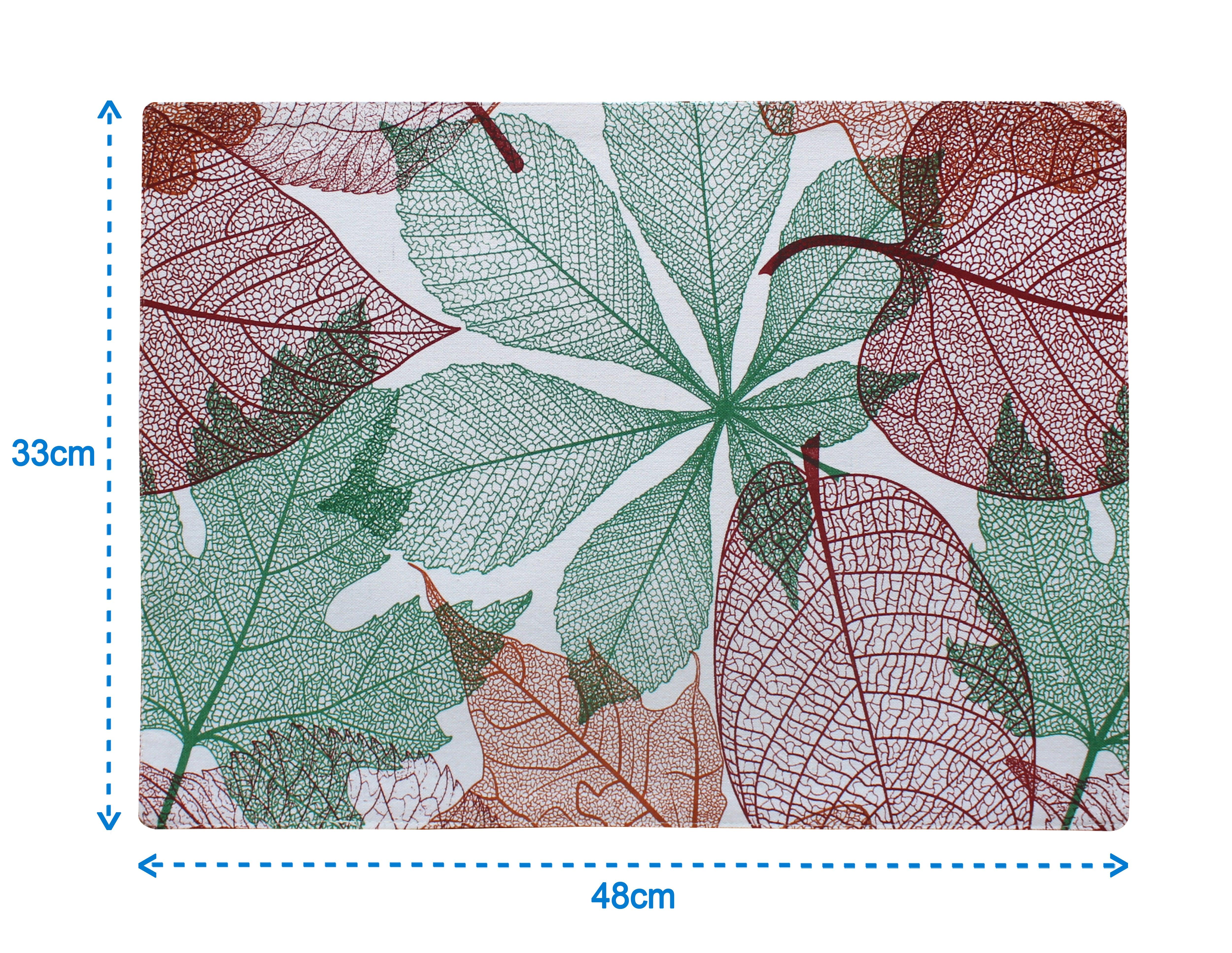 Cotton Vein Leaf Placemats Pack of 4