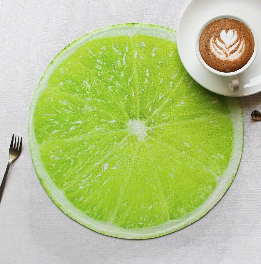 Cotton Designer Lemon Fruit Shaped Table Placemats Pack Of 4