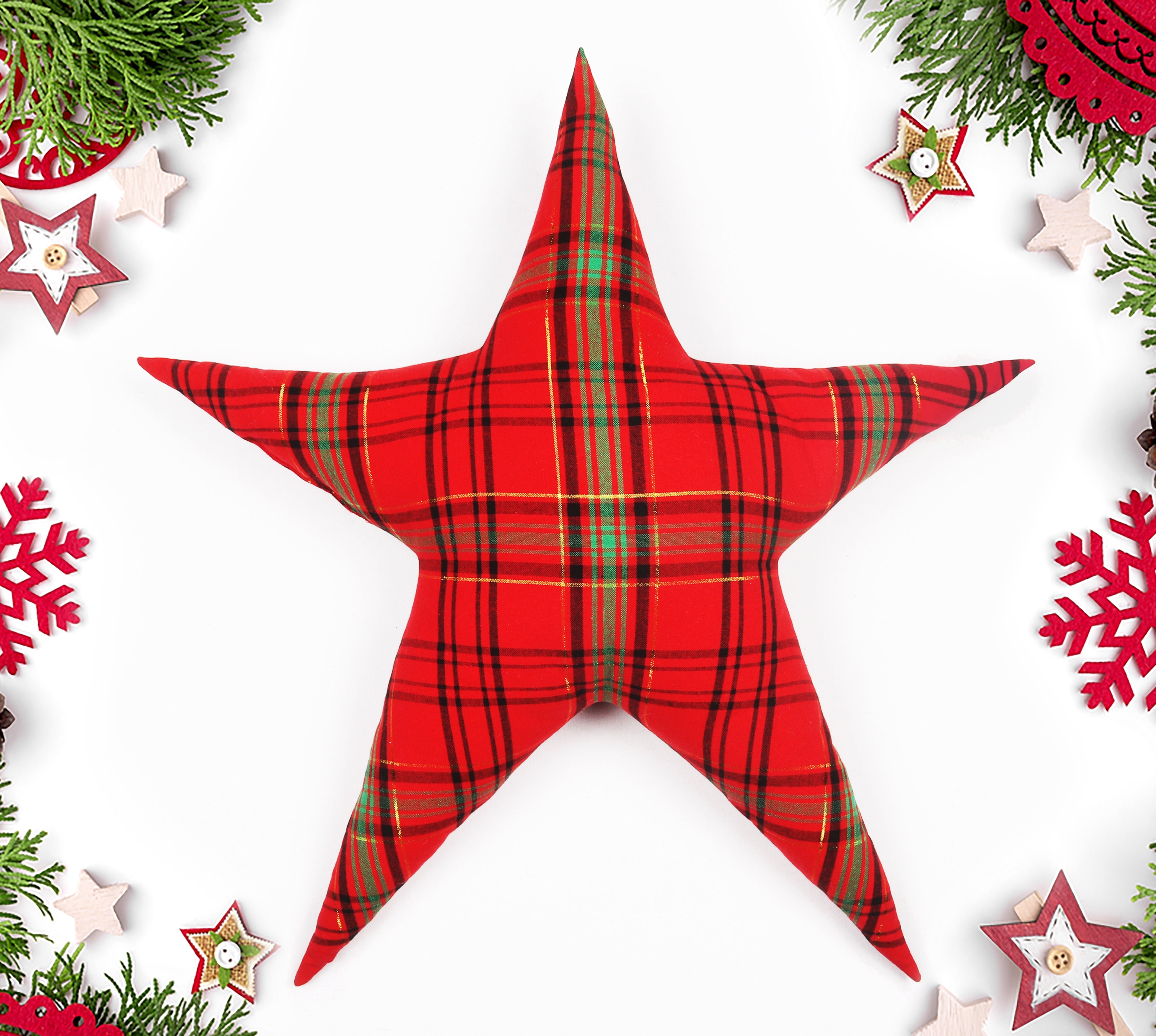 Buy Cotton Christmas Sentiment Cushions Tree, Star, Bell, Candy