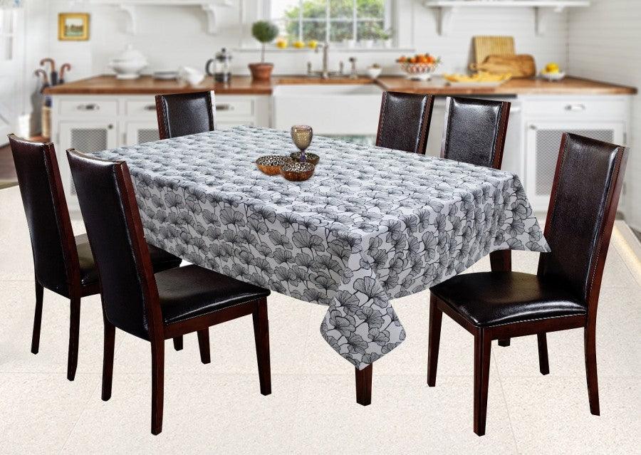 Cotton Single Leaf Black 6 Seater Table Cloths