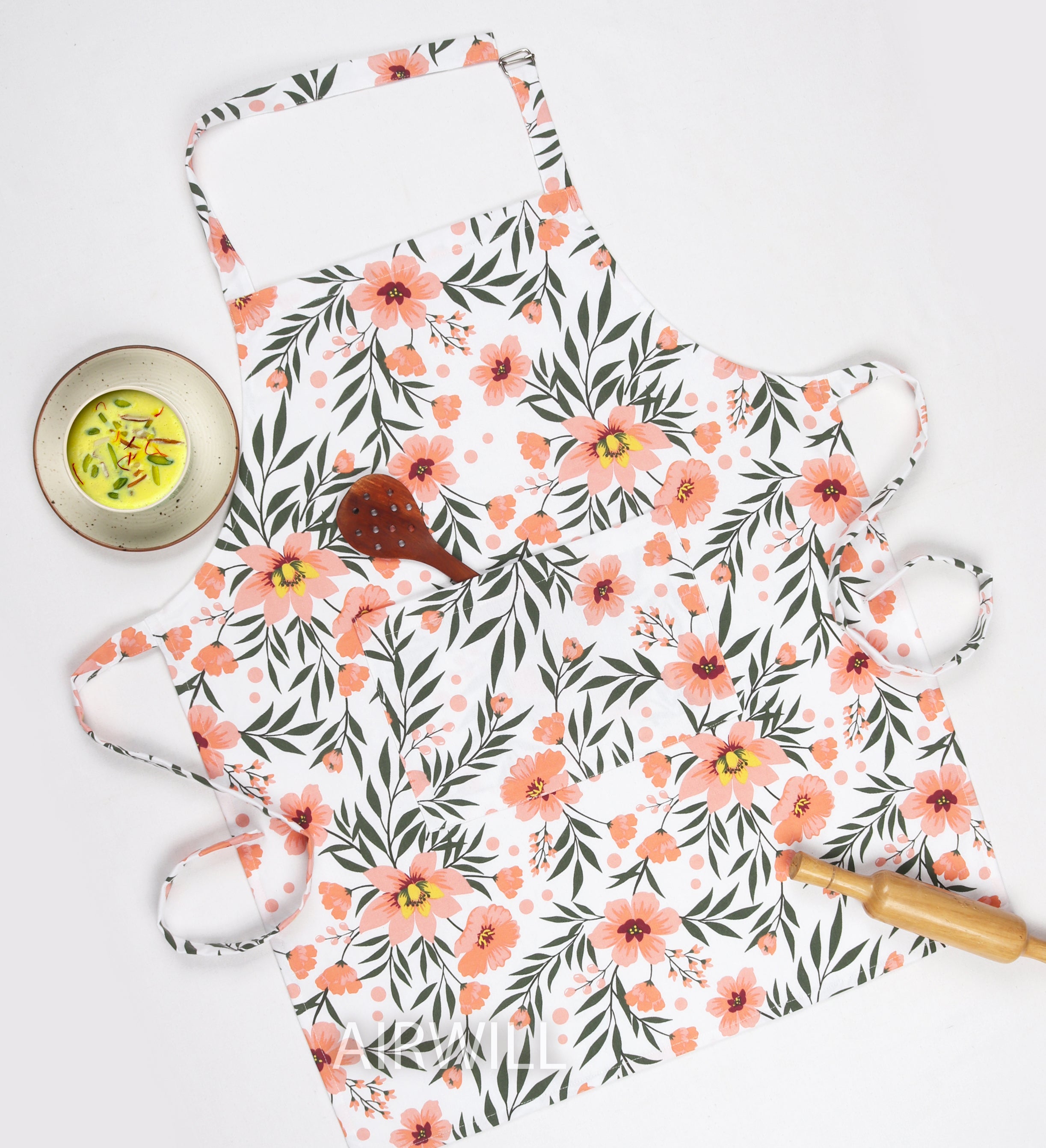 Cotton Floral Printed Pattern Free Size Apron
