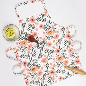 Cotton Floral Printed Pattern Free Size Apron