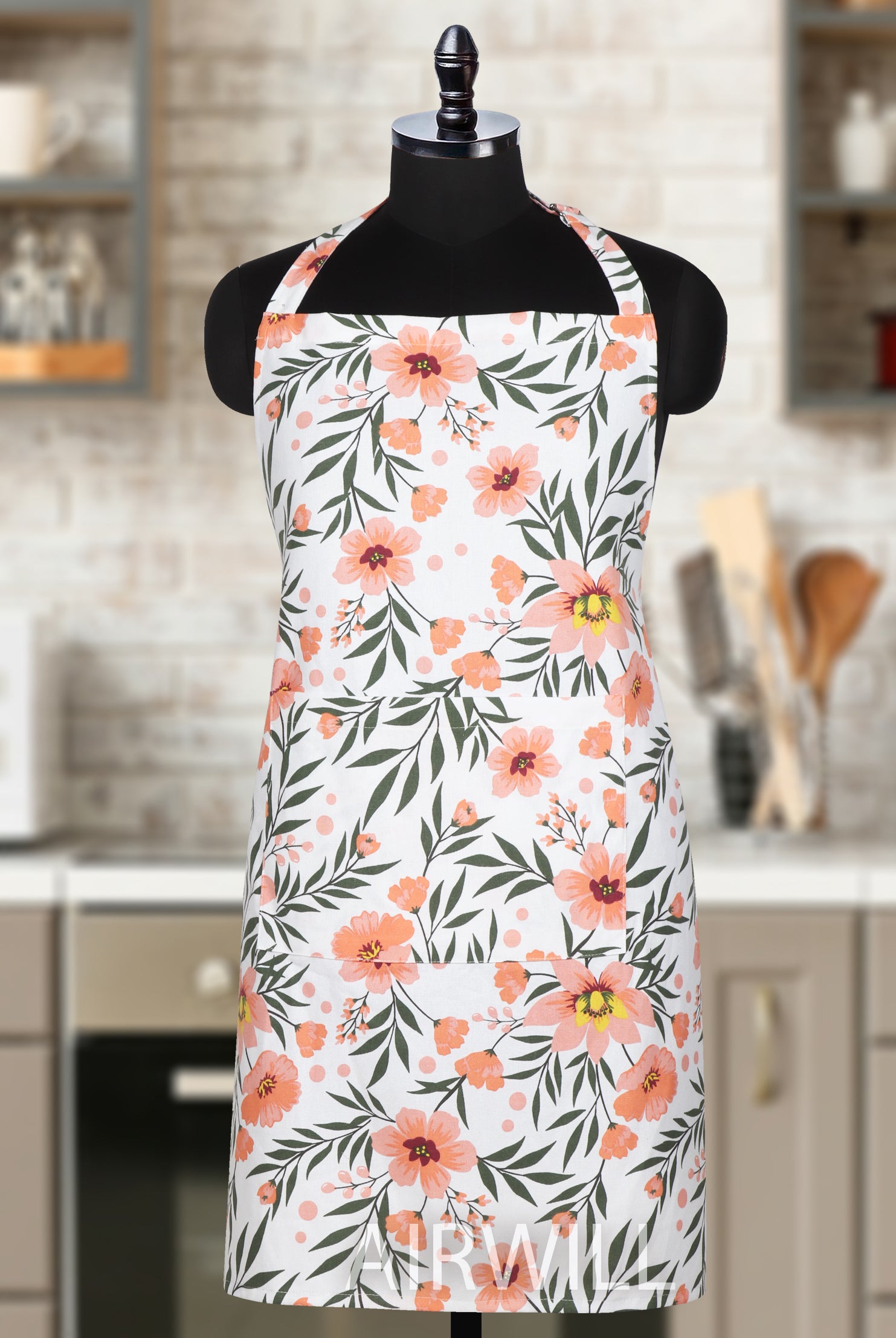 Cotton Floral Printed Pattern Free Size Apron