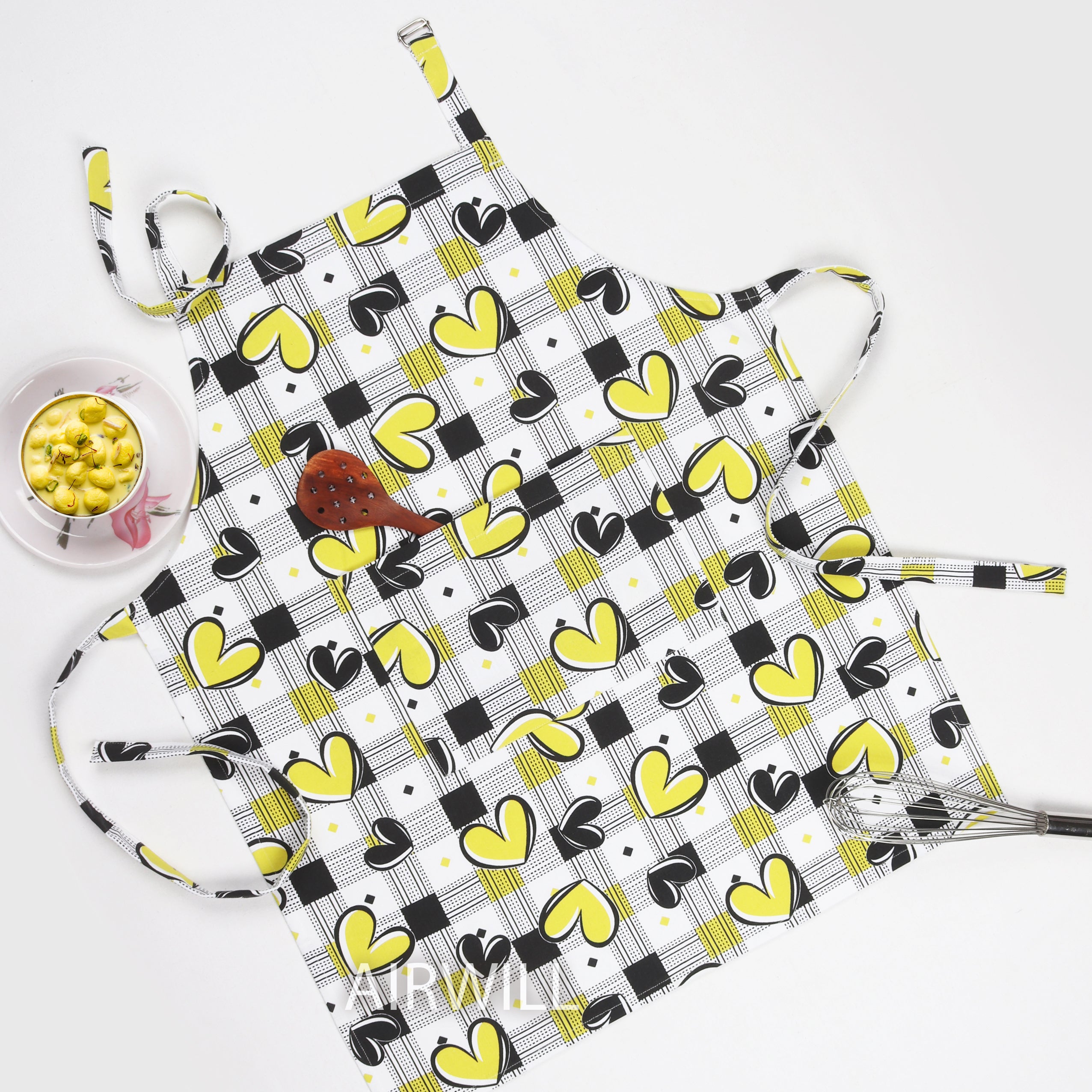 Cotton Heart Printed Pattern Free Size Apron